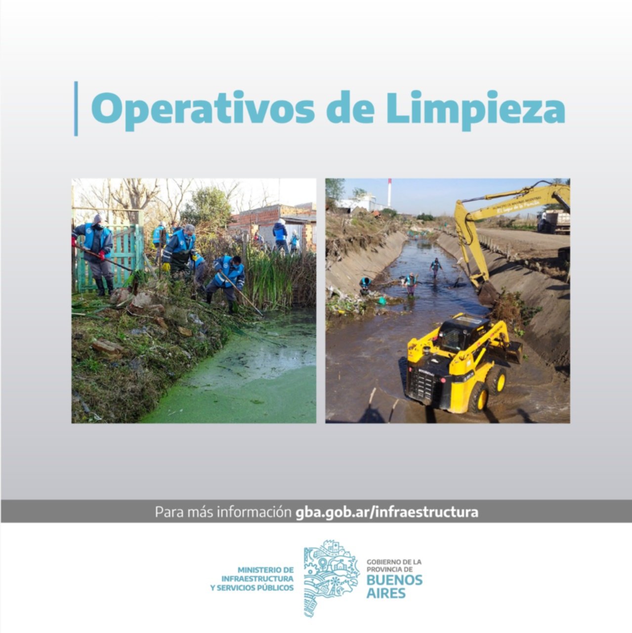 Operativos de limpieza en más de 8.000 metros de arroyos, canales y zanjas